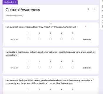 Preview of Cultural Competency Survey for Staff, Teachers, and Students - Google Form!! 