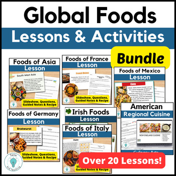 Preview of Global Foods Lessons for International Cuisine - FCS - Culinary Arts, Prostart
