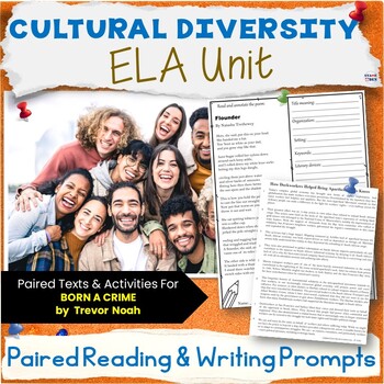 Preview of Cultural Diversity Unit - ELA Paired Reading Activities, Writing Prompts