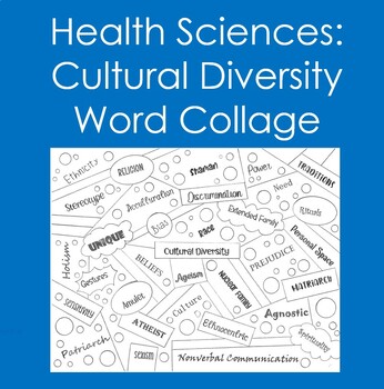 Preview of Cultural Diversity Word Collage (Coloring, Health Sciences, Nursing)
