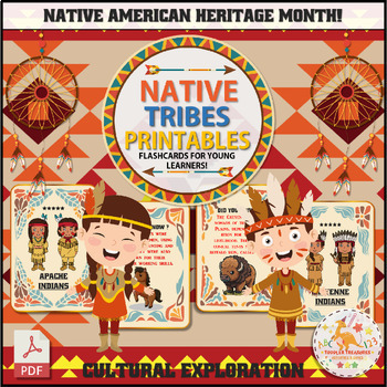 Preview of Cultural Exploration: Native Tribes Printable Flashcards for Young Learners!