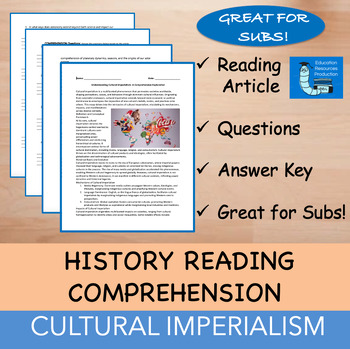 Preview of Cultural Imperialism - Reading Comprehension Passage & Questions