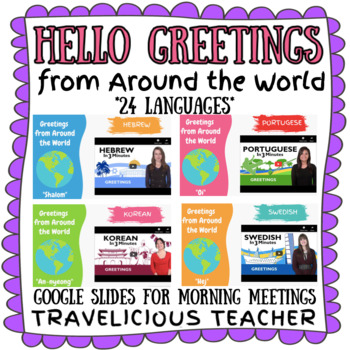 Preview of Cultural Morning Meeting Greetings: Hello in Different Languages (Google Slides)