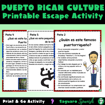 Cultural Print and Go Activity in Spanish | Puerto Rico by Saguaro Spanish