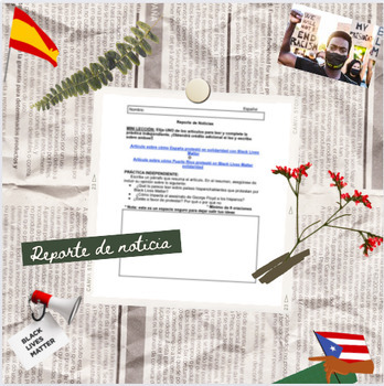 Preview of Cultural current events report in Spanish (Black History Month)