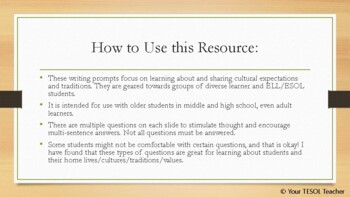 Preview of Culturally Responsive Writing Prompts