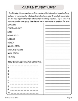 culture cultural diversity graphic organizers activities by diana bailey