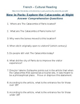 Preview of Culture Activity - The Catacombs of Paris