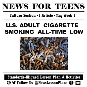 Preview of Culture_Cigarette Smoking Declines_Current Event News Article Reading_2023