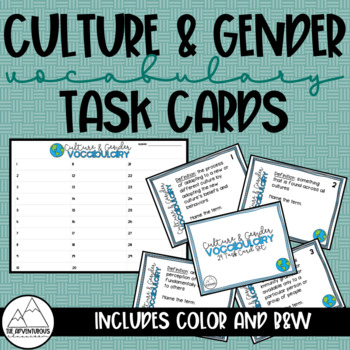 Preview of Psychology: Culture and Gender Vocabulary Task Cards