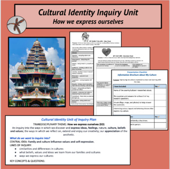 Preview of Culture Inquiry Unit x - Social Studies - Planner - IB PYP