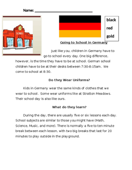 Preview of Culture Project: Education in Germany