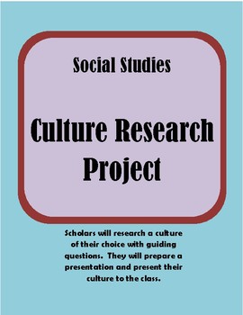culture research project 5th grade