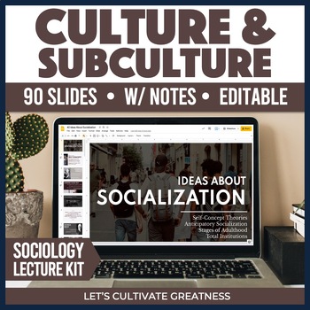 Preview of Sociology Culture Subculture Counterculture PPT Slides Lecture w/ Notes