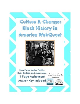 Preview of Culture and Change: African American / Black History in America Webquest - NEW!