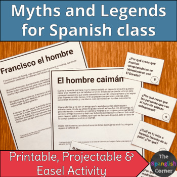 Preview of Myths and Legends for Spanish Class Reading Comprehension Activities