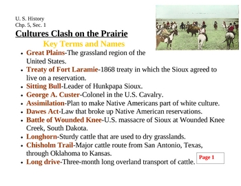 Cultures Clash On The Prairie Worksheet Answers