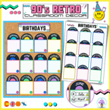 Editable Birthday Display and poster- 90s Retro Classroom 