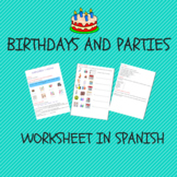Cumpleaños y fiestas / Birthdays and parties worksheet.