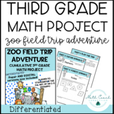 3rd Grade Math Project Cumulative | Zoo Field Trip | Print