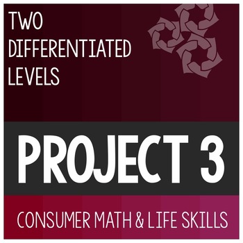 Preview of Consumer Math Skill Application Project 3- Special Education Life Skills