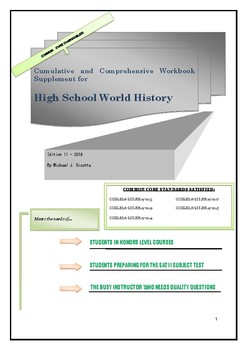 Preview of Cumulative and Comprehensive Workbook Supplement for High School World History