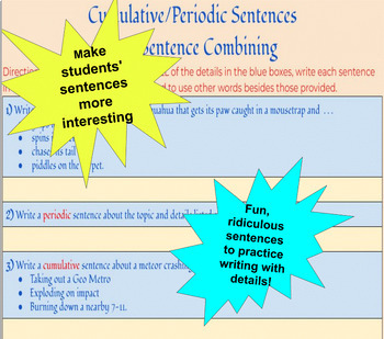 Preview of Cumulative and Periodic Sentence Practice: Level #1