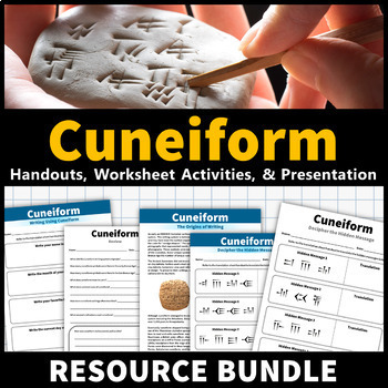 Preview of Cuneiform Activity Ancient Mesopotamia Bundle - Worksheets and Presentation