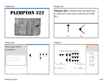Preview of Cuneiform Math (Pythagorean Theorem - Plimpton 322)
