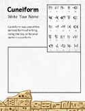 Cuneiform Writing Activity- Write your name