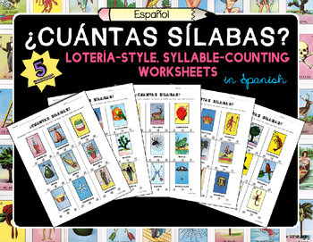 Preview of ¿Cuántas Sílabas? (How Many Syllables?) Spanish Worksheets (Set of 5)
