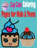 Cup Cake Coloring Pages for Kids & Teens