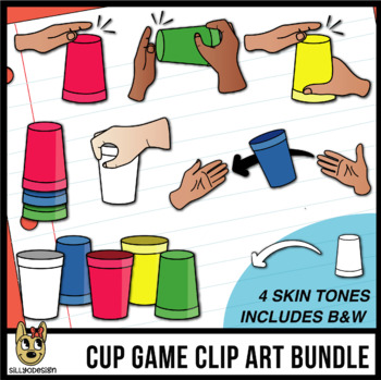 Preview of Cup Game Clip Art - Diverse Skin Tones - BUNDLE