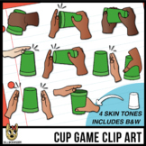 Cup Game Clip Art - Diverse Skin Tones - Green Cups