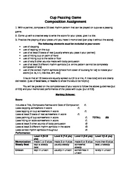 Preview of Cup Passing Game Composition Assignment