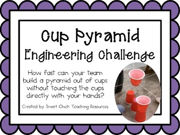 Preview of Cup Pyramid: Engineering Challenge Project ~ Great STEM Activity!