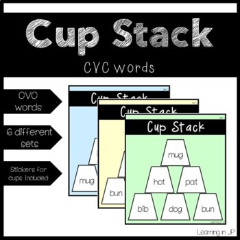 Preview of Cup Stack - CVC Words