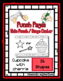 Cupcake - 26 Shapes - Hole Punch Cards / Bingo Dauber Pages *ag