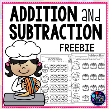 Preview of Cupcake Addition and Subtraction Worksheets - Freebie