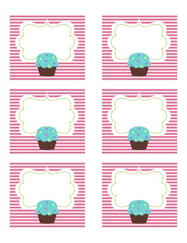 Cupcakes Kids Labels for School