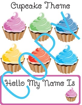 Preview of Cupcake Classroom Theme - customizable tags