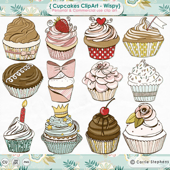 cute birthday cupcakes clipart