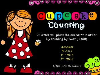 Preview of Cupcake Counting Center (skip counting by 2's)