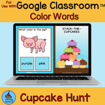 Preview of Cupcake Hunt Game Color Words for Google Classroom™