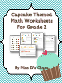 Cupcake Math worksheets Grade 2