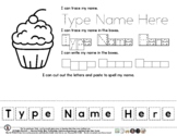 Cupcake - Party Theme - Name Tracing & Coloring Editable S