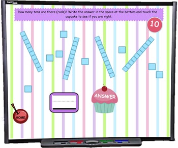 Preview of Cupcake Place Value SMART BOARD Game