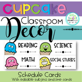 Cupcake Schedule Cards: Editable