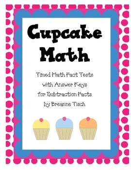 Preview of Cupcake Subtraction Timed Math Facts