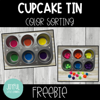Preview of Cupcake Tin Color Sorting FREEBIE
